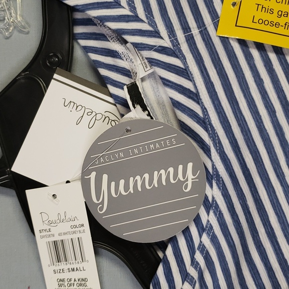 Roudelain Girls Pajama Set, Blue & white striped Top & pants Lightweight. Small - Picture 3 of 3